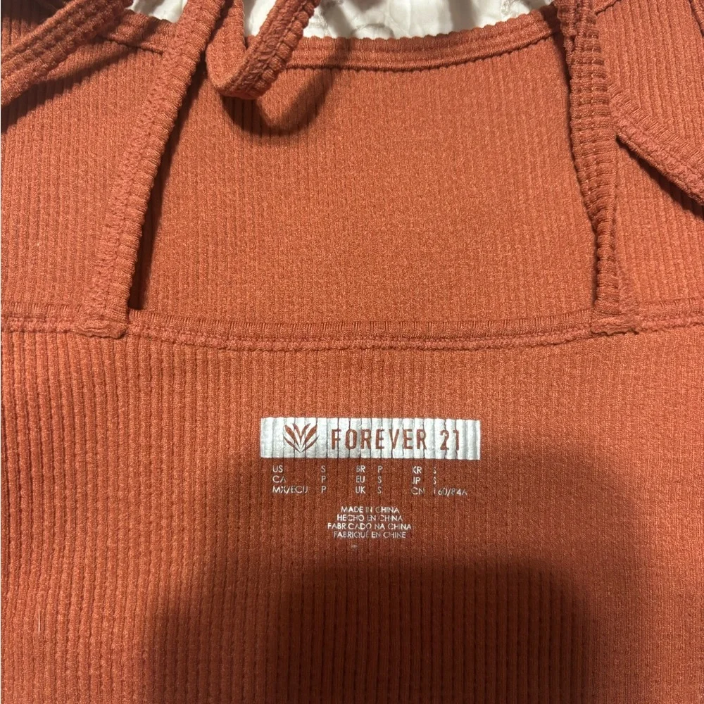 Forever 21 Ribbed Double-Strap Rust Orange Tank Top - Picture 3 of 4
